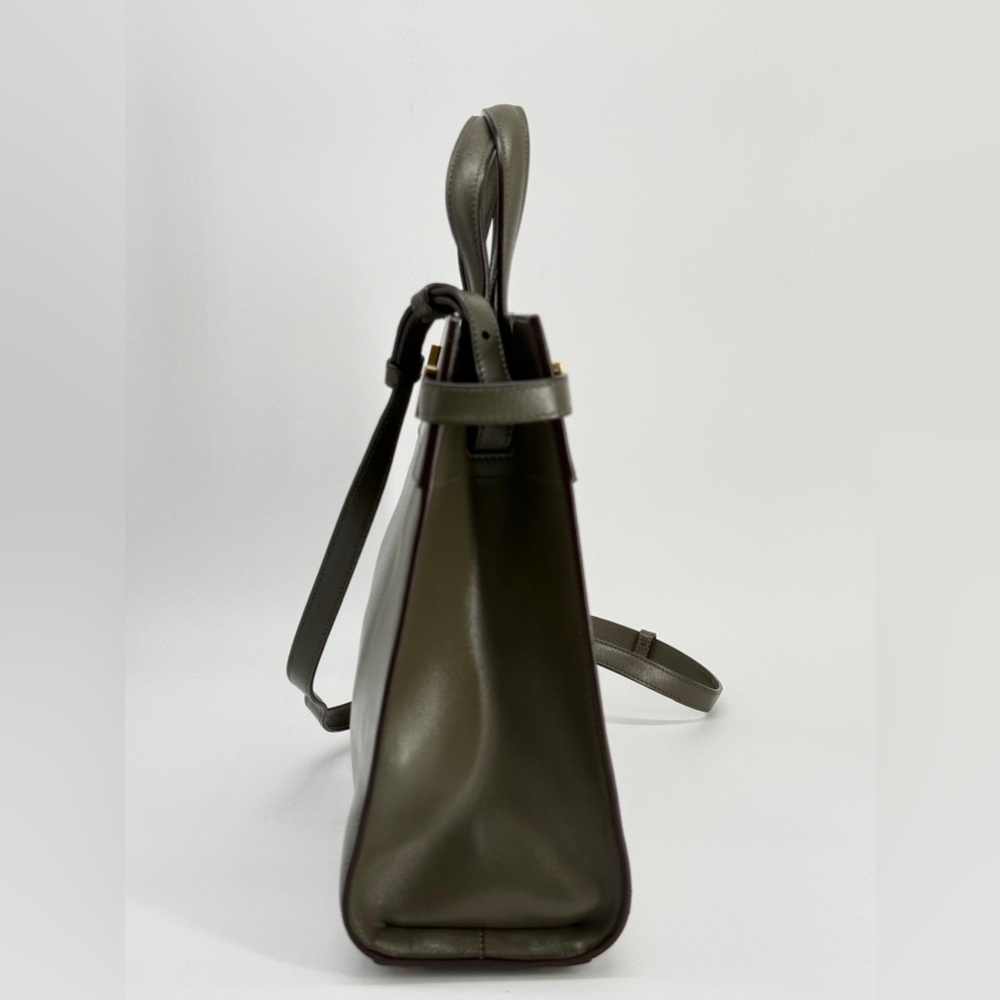 Saint Laurent Manhattan Green Leather Shoulder Bag - Picture 3 of 16